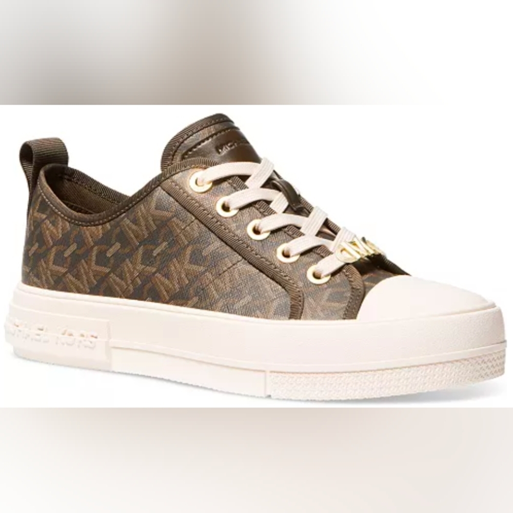 Michael Kors Evy Empire Signature Lace Up Sneakers Size 8.5 NWOT MSRP $198 - Picture 4 of 13